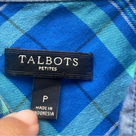 Bundle of 3 Talbots Blue Plaid Button-up Long Sleeve Cotton Shirts Women Petite - Picture 7 of 16